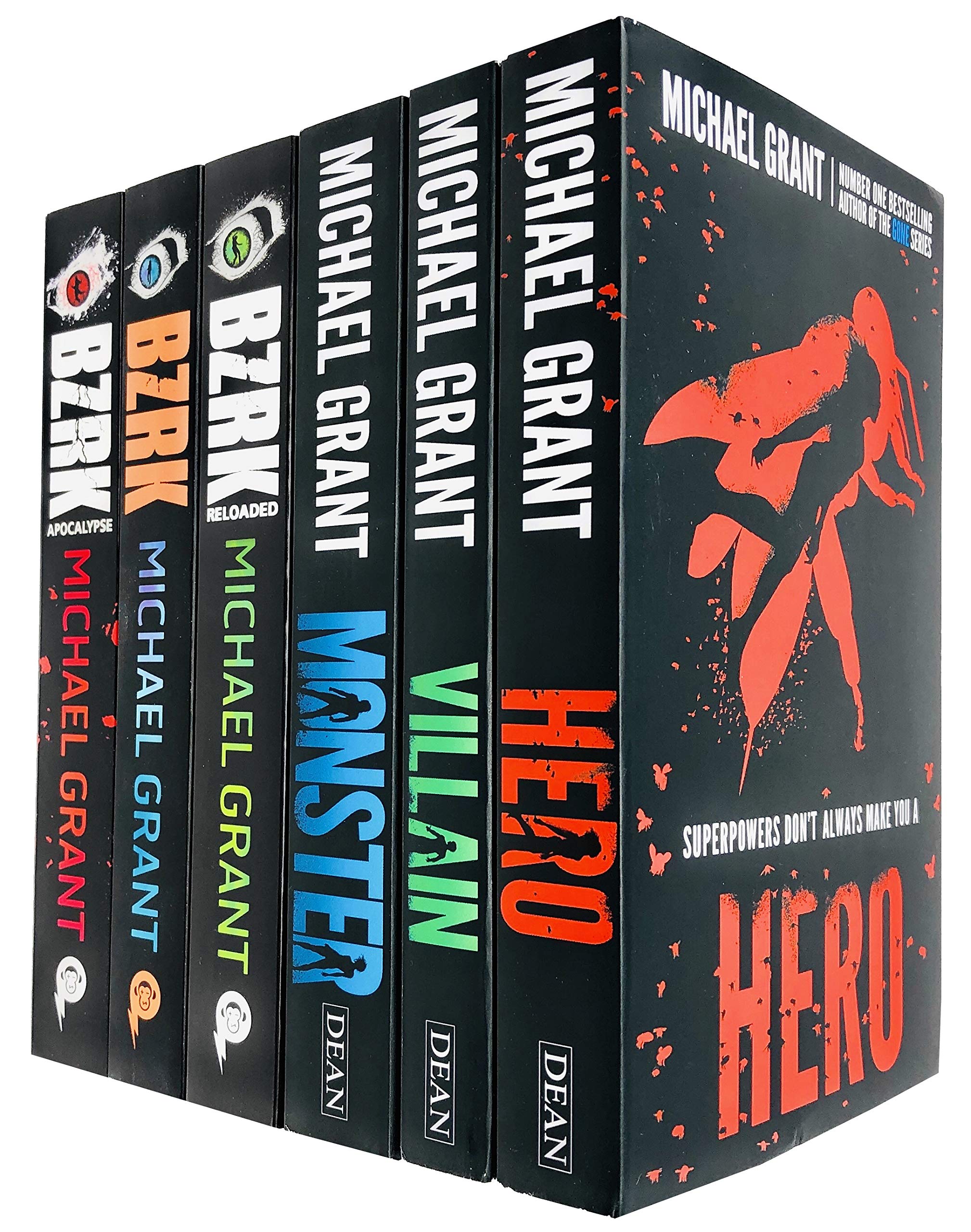 Michael Grant 6 Books Collection Set ( Bzrk Apocalypse, Villain, Monster ) Paperback - Lets Buy Books