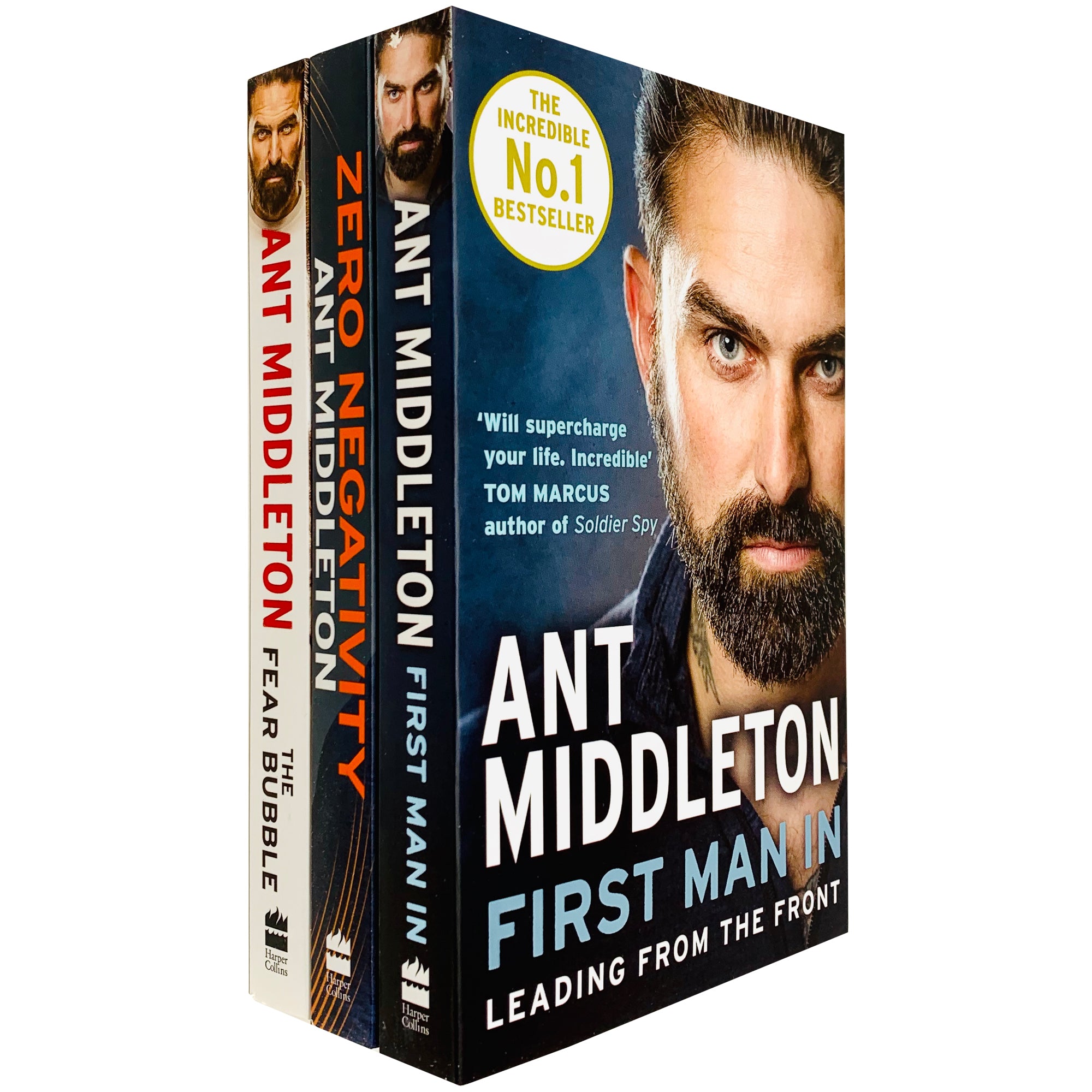 Ant Middleton 3 Books Collection Set (Zero Negativity, Fear Bubble & More) Paperback - Lets Buy Books