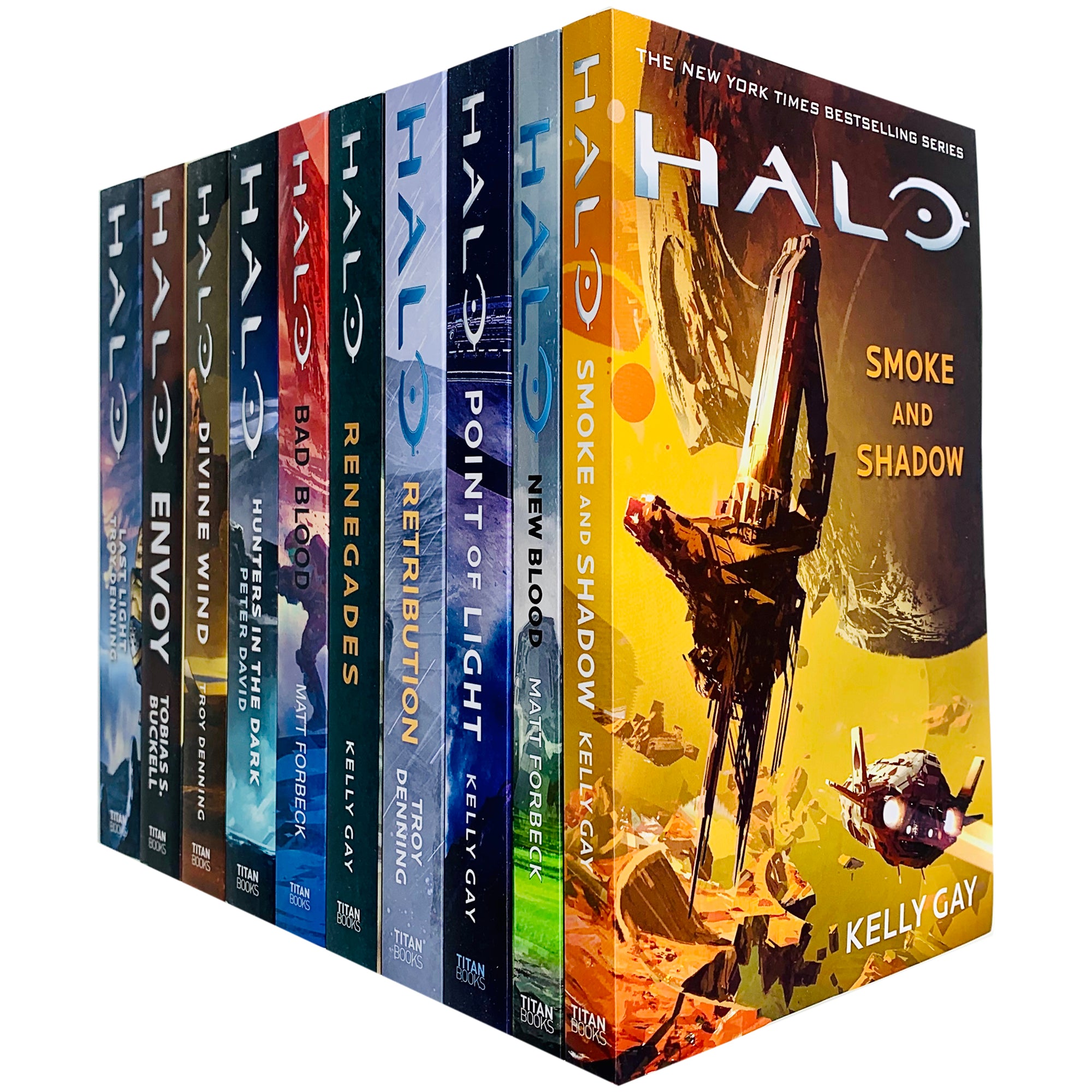 Halo Series 10 Books Collection Set Hunters in the (Dark, Last Light & New Blood) NEW - Lets Buy Books