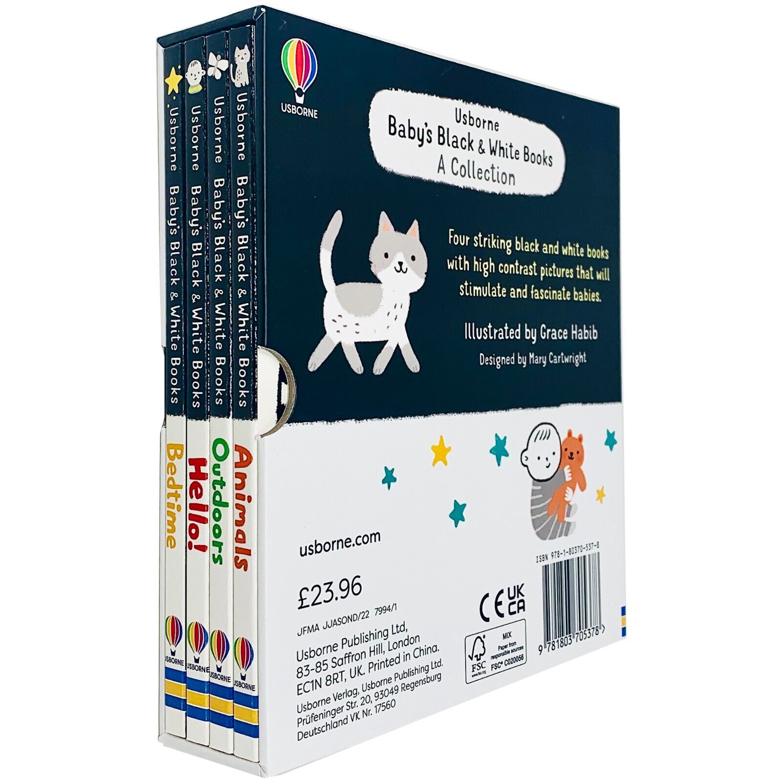 High-contrast peep-through board books for babies - Usborne Baby's Black and White Books collection