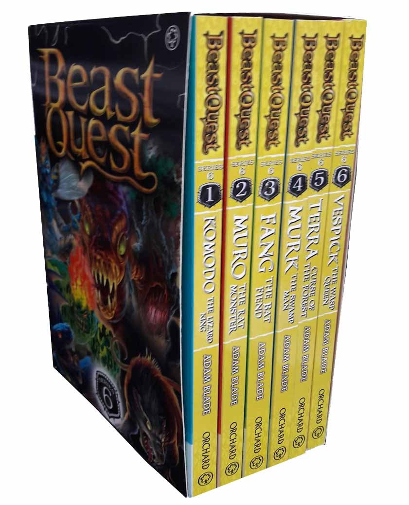 Beast Quest Series 6 Collection - 6 Books Paperback Set by Adam Blade (Komodo, Muro, Fang, Murk, Terra, Vespick) - Ages 7-9
