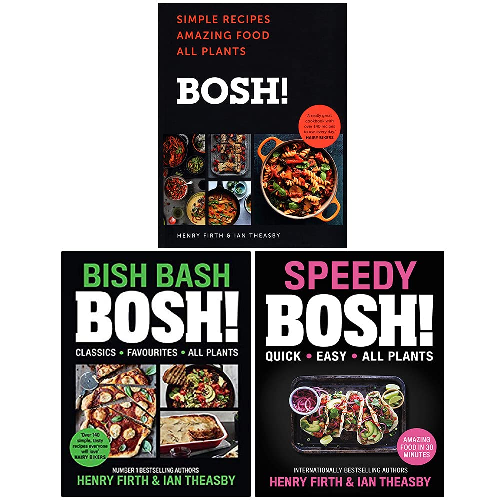 BOSH Series 3 Books Collection Set by Henry Firth & Ian Theasby - Simple Recipes, BISH BASH BOSH, Speedy BOSH - Hardback Vegan Cookbooks
