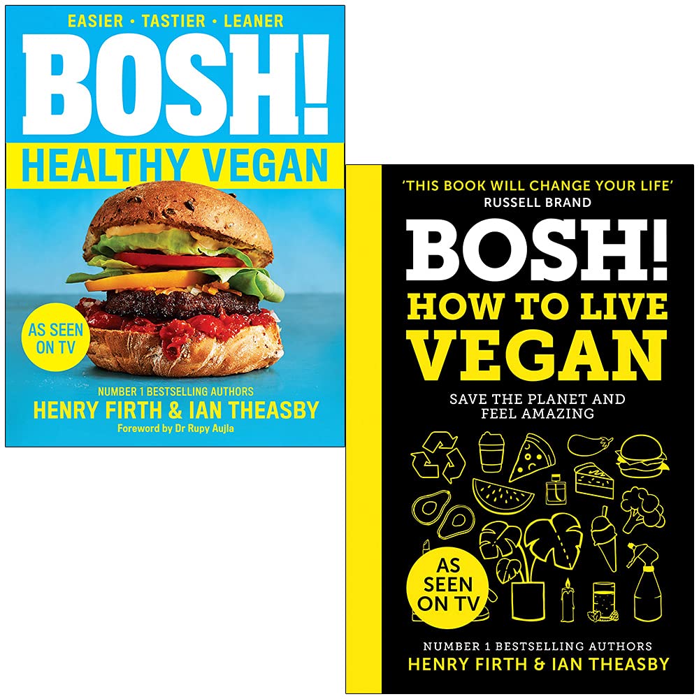 BOSH! Vegan 2 Books Collection Set - BOSH! Healthy Vegan and BOSH! How to Live Vegan by Henry Firth and Ian Theasby - Mixed Format Paperback & Hardback