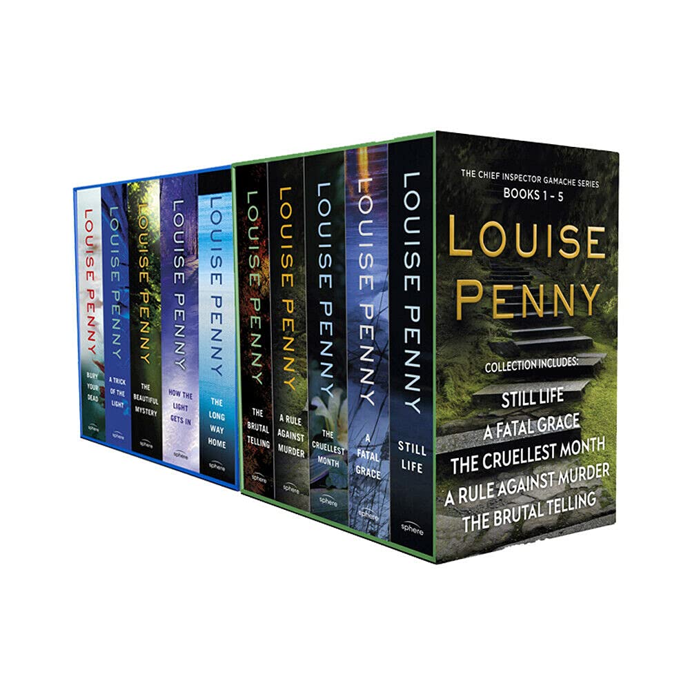 Ten paperback novels from the Chief Inspector Gamache series by Louise Penny, set in Three Pines