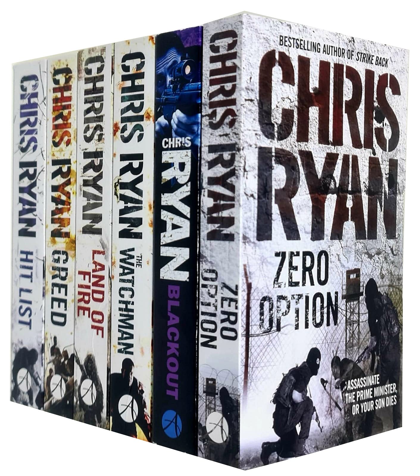Chris Ryan 6 Books Collection Set - Zero Option, Blackout, The Watchman, Land Of Fire, Greed, Hit List - Paperback SAS thrillers