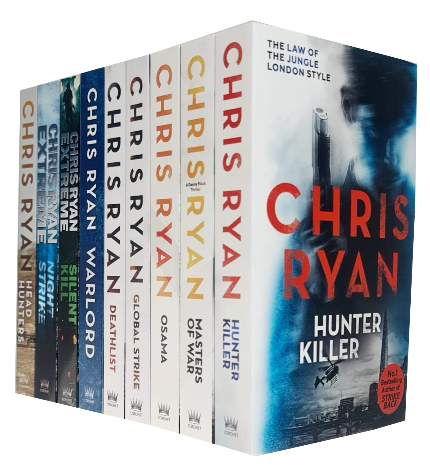 Chris Ryan 9 Books Collection Set paperback - Hunter Killer, Masters of War, Osama, Global Strike, Deathlist, Warlord, Silent Kill, Night Strike, Head Hunters