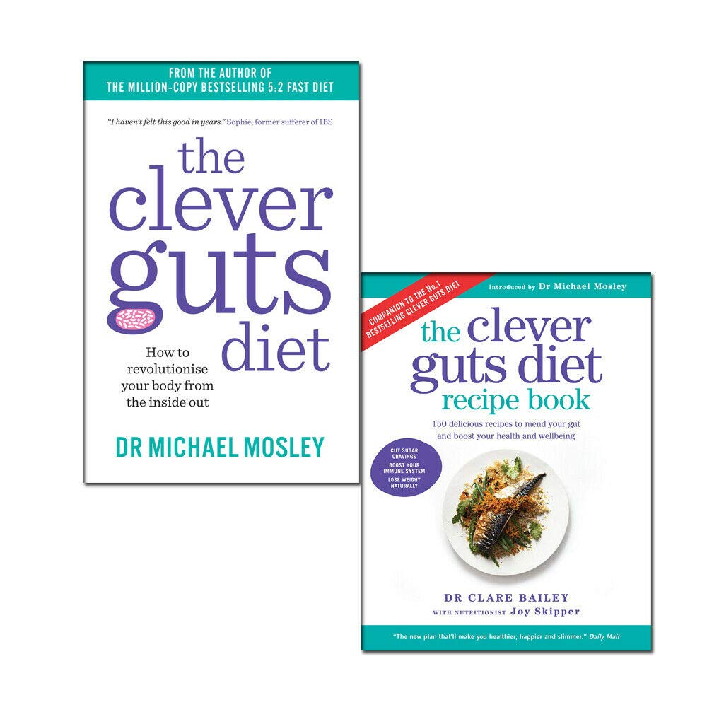 Clever Guts Diet 2 Books Collection Set by Michael Mosley and Clare Bailey - Paperback Adult Non Fiction Gut Health Set
