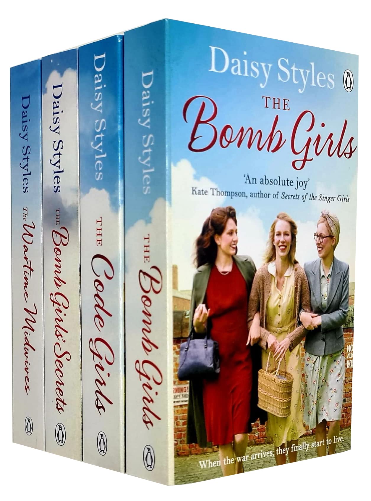 Daisy Styles 4 Books Collection Set - The Bomb Girls, The Bomb Girls' Secrets, The Wartime Midwives, The Code Girls - WWII Saga Fiction Paperback
