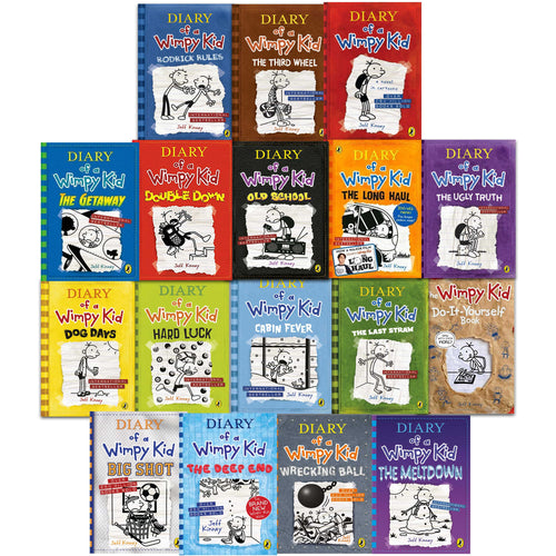 Diary of a Wimpy Kid Ultimate 17 Books Collection Set by Jeff Kinney - mixed paperback and hardback set, ages 8-12