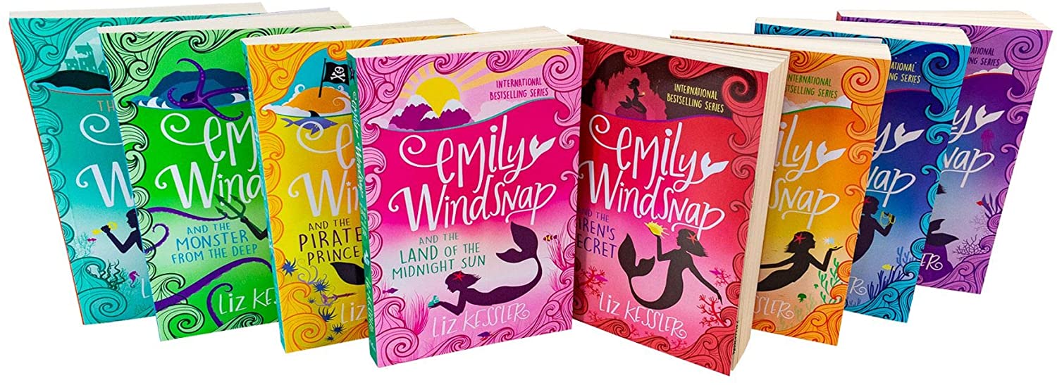 Emily Windsnap Series 8 Books Collection Set by Liz Kessler - Paperback box set spines showing all 8 titles