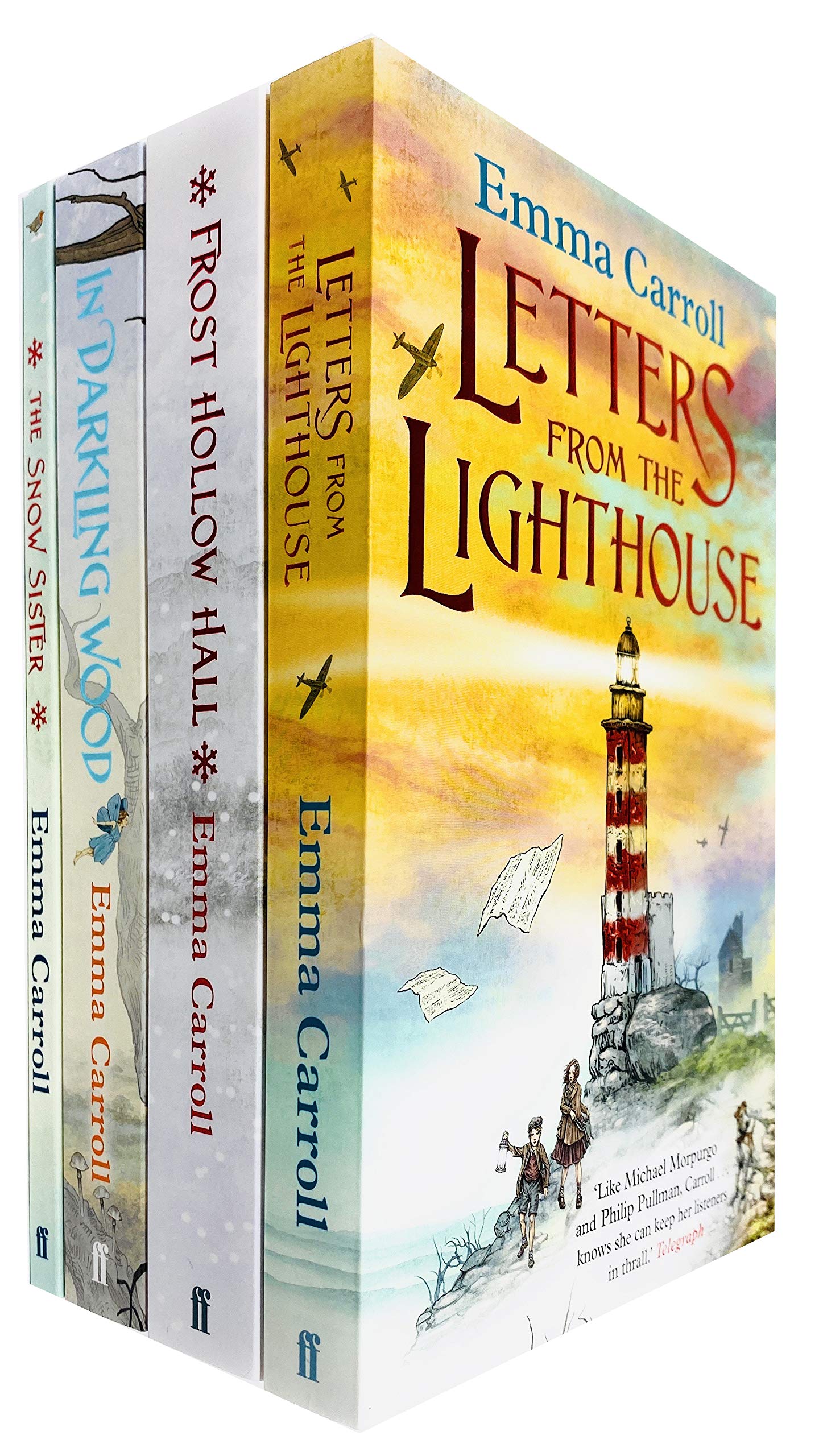 Emma Carroll 4 Books Collection Set - Frost Hollow Hall, In Darkling Wood, Letters from the Lighthouse & The Snow Sister - Paperback, Ages 9-12