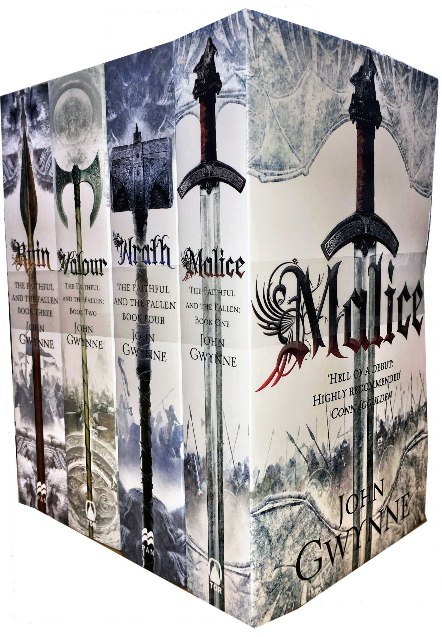 The Faithful and the Fallen 4 Book Collection Set by John Gwynne - Malice, Valour, Ruin, Wrath - Paperback Epic Fantasy Box Set
