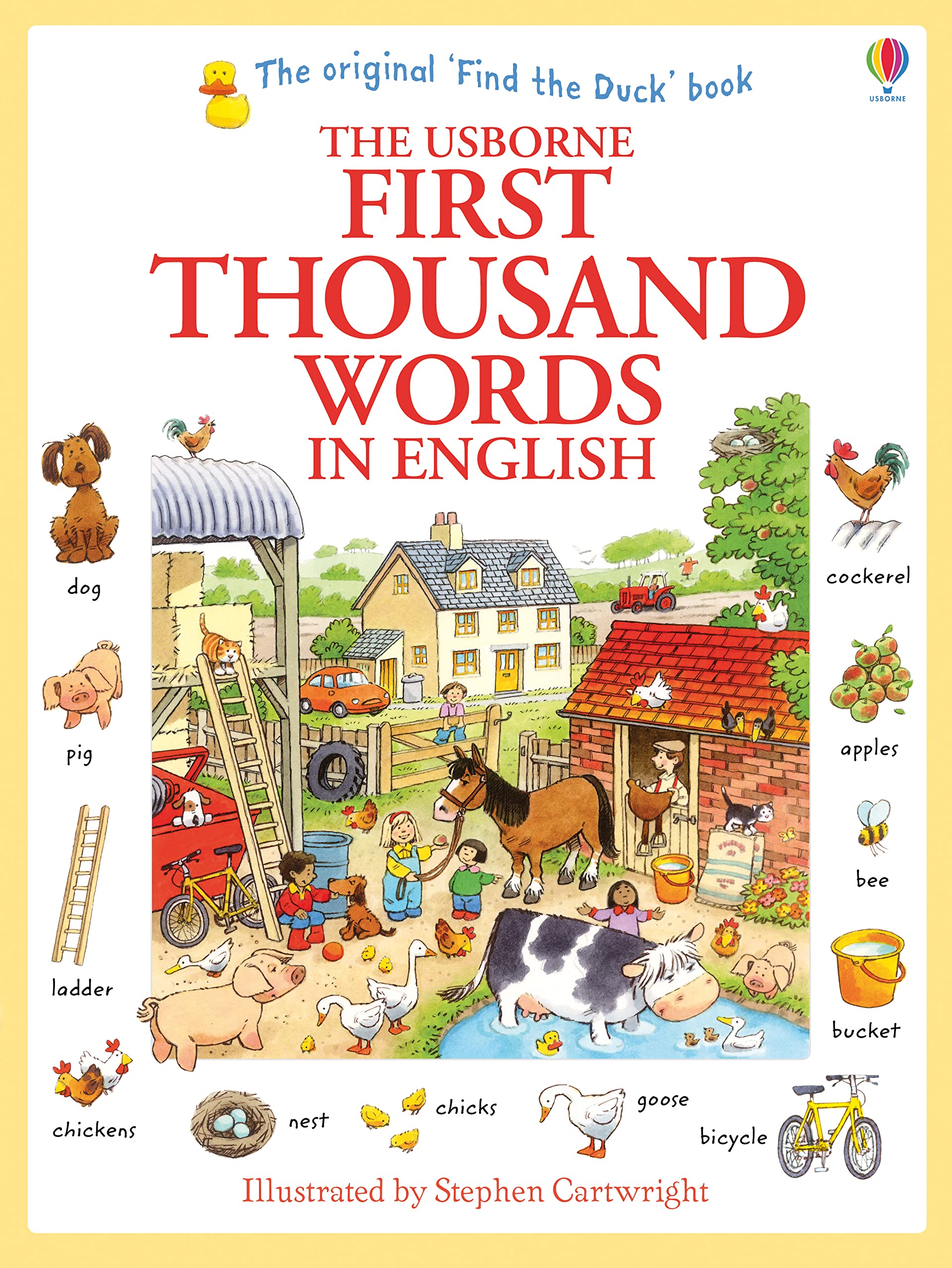 First Thousand Words in English by Heather Amery, Usborne First Thousand Words series, paperback edition for Ages 3-7