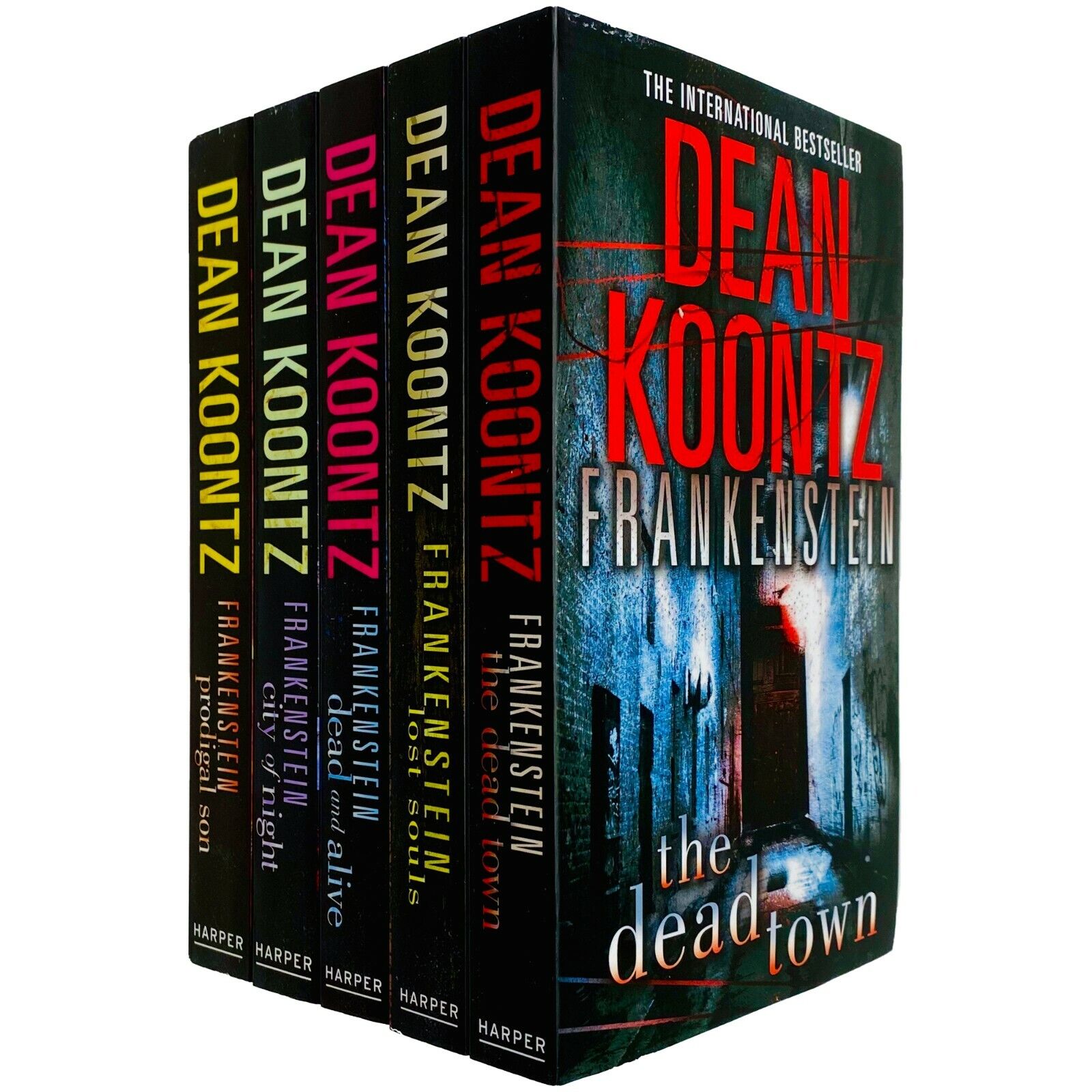 Dean Koontz's Frankenstein Series 5 Books Collection Set - Prodigal Son, City of Night, Dead and Alive, Lost Souls, The Dead Town - New Paperback Boxset