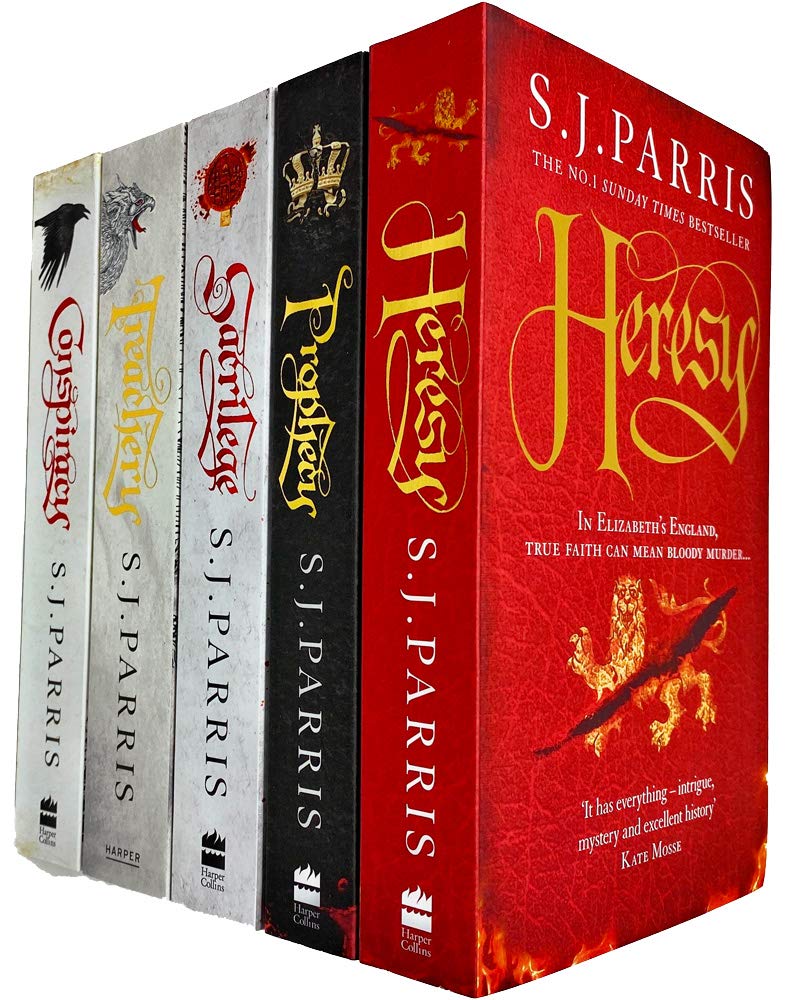 Giordano Bruno Series 5 Books Collection Set by S. J. Parris - Paperback - Prophecy cover shown