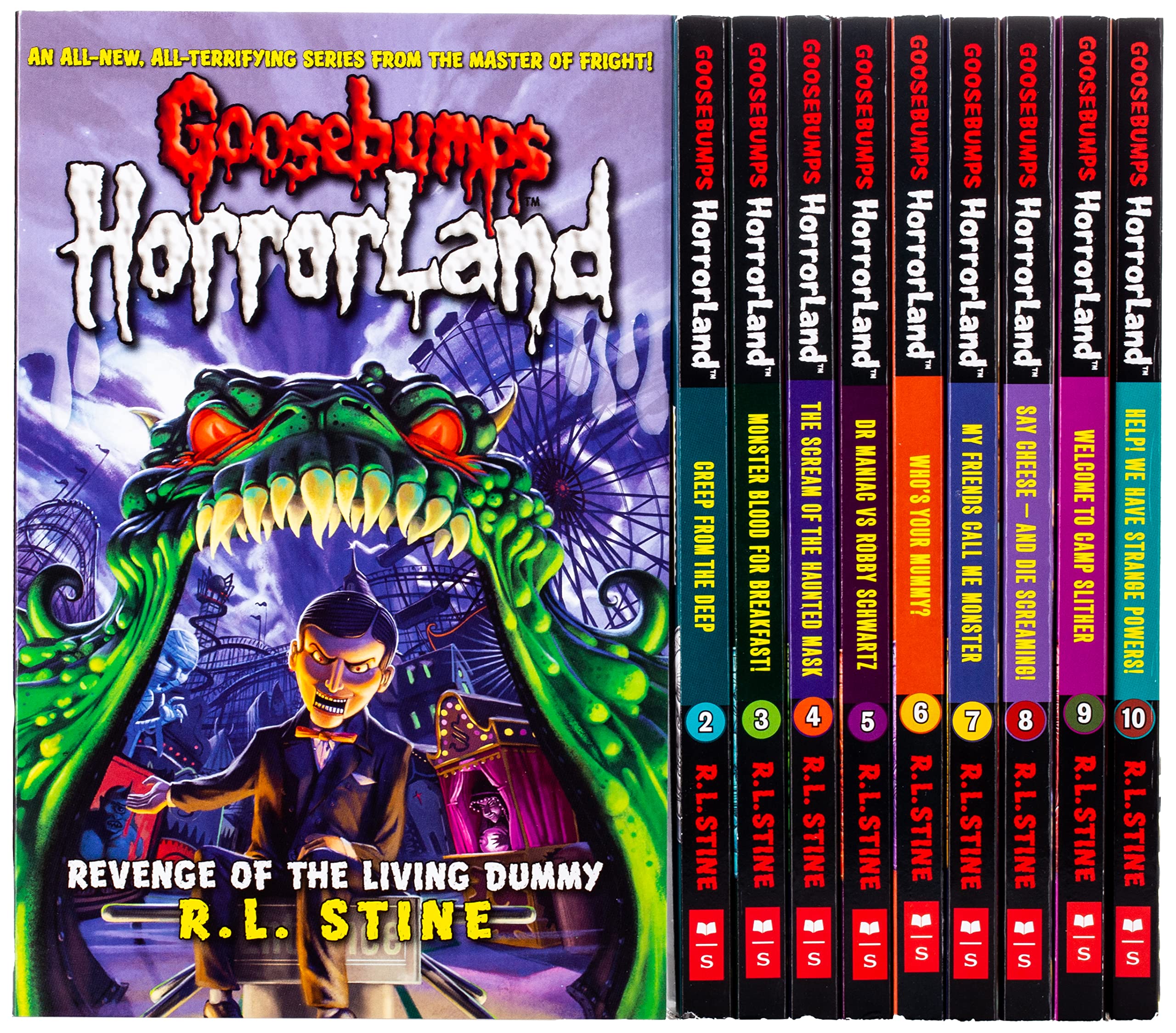 Goosebumps HorrorLand Series Books 1-10 Collection Set by R.L. Stine - Paperback - all ten book covers shown