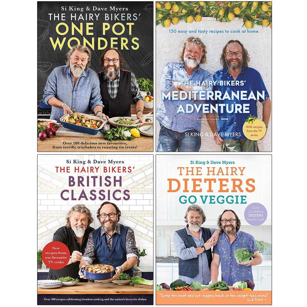 Hairy Bikers 4 Books Collection Set - One Pot Wonders, Mediterranean Adventure, British Classics and Go Veggie - New Paperback Cookbooks
