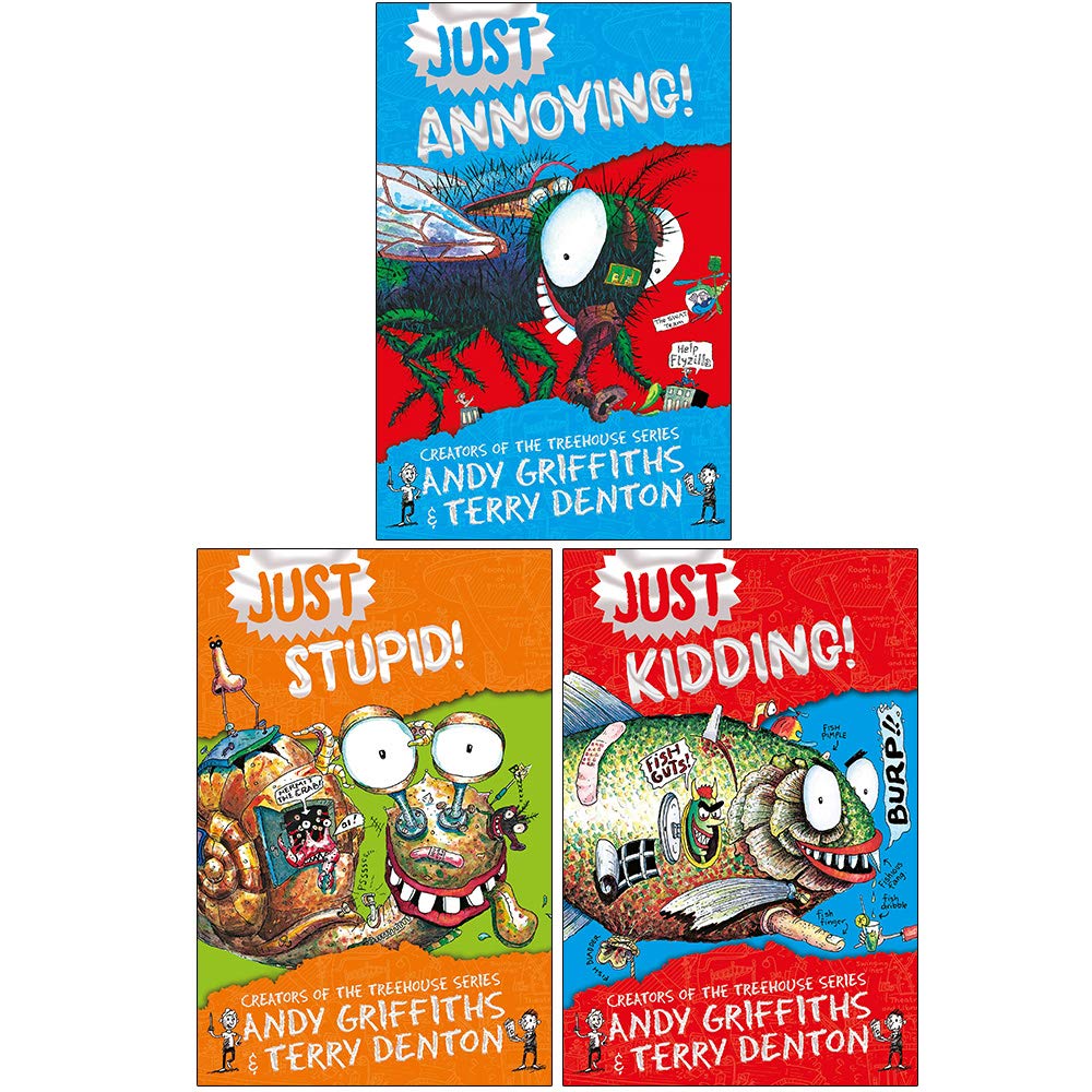 Just Series Books 1-3 Collection Set by Andy Griffiths - Just Kidding, Just Annoying, Just Stupid - Paperback set for ages 7-9