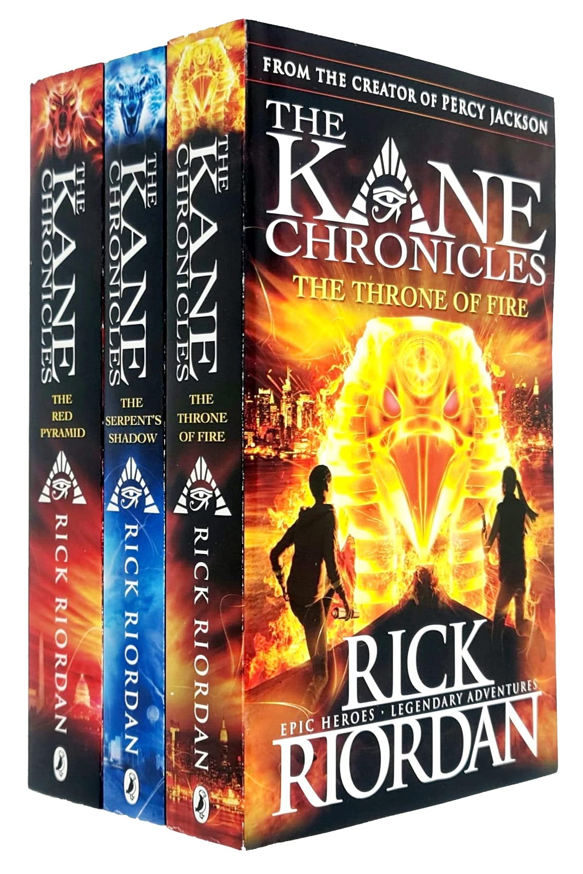 The Kane Chronicles 3 Books Collection Set by Rick Riordan - The Red Pyramid, The Throne of Fire, The Serpent's Shadow - Ages 9-12 Paperback