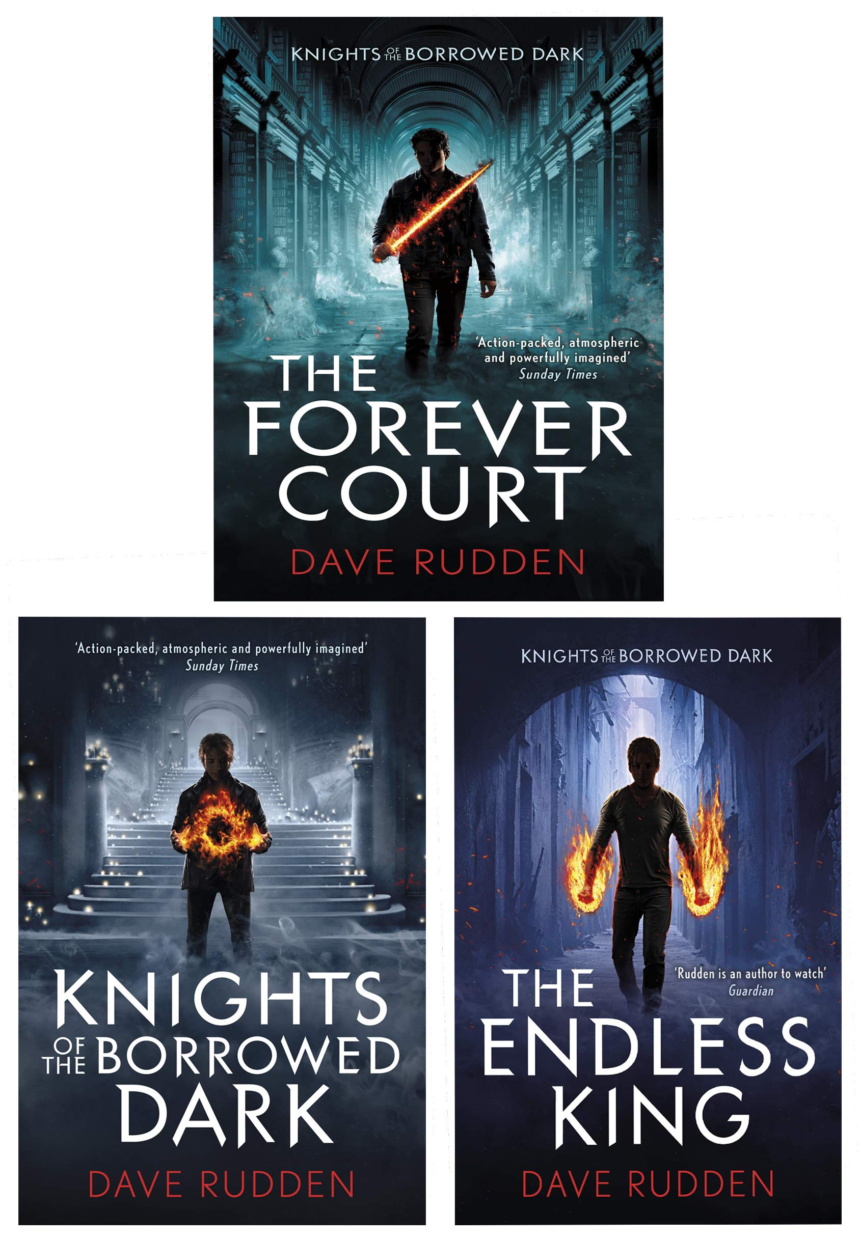 Knights of the Borrowed Dark Trilogy by Dave Rudden - 3 Books Paperback Collection Set - Young Adult Fantasy Ages 9-12