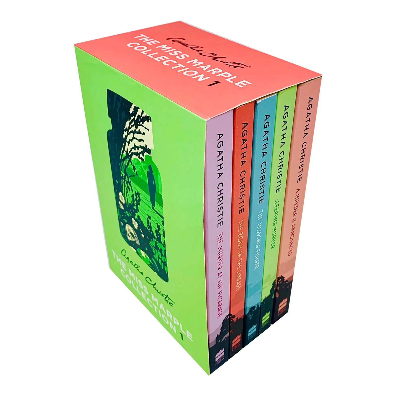 Miss Marple Mysteries 5 Book Paperback Collection by Agatha Christie - back cover and spine view