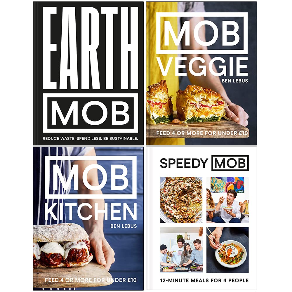 MOB Series 4 Book Hardback Cookbook Collection by Ben Lebus - MOB Kitchen, MOB Veggie, Earth MOB, Speedy MOB
