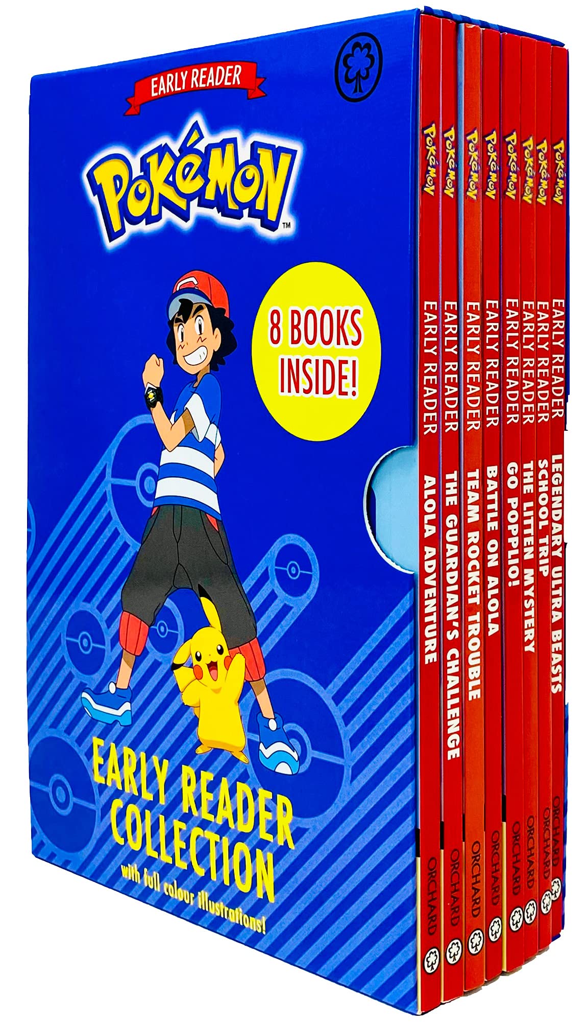 The Official Pokémon Early Reader 8 Books Collection Box Set - Paperback - Ages 7-9 - Full Colour Illustrations of Ash and Pikachu in Alola