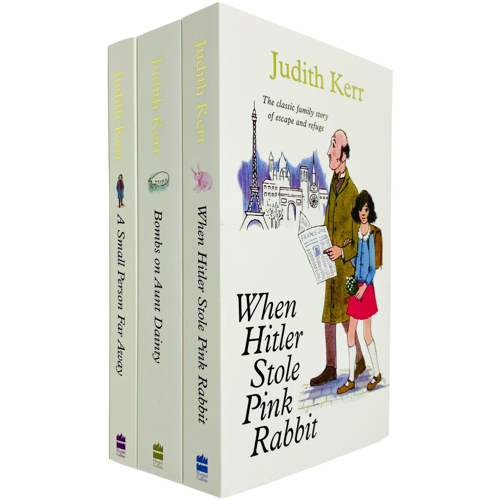 Out of the Hitler Time Trilogy by Judith Kerr - 3 Books Collection Set including When Hitler Stole Pink Rabbit, Bombs on Aunt Dainty and A Small Person Far Away - Paperback - Ages 9-12