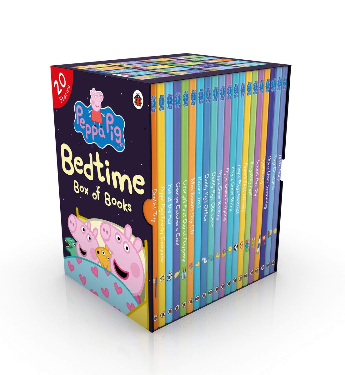 Peppa Pig Bedtime Stories 20 Books Collection Box Set by Ladybird - Hardback - Ages 3-5