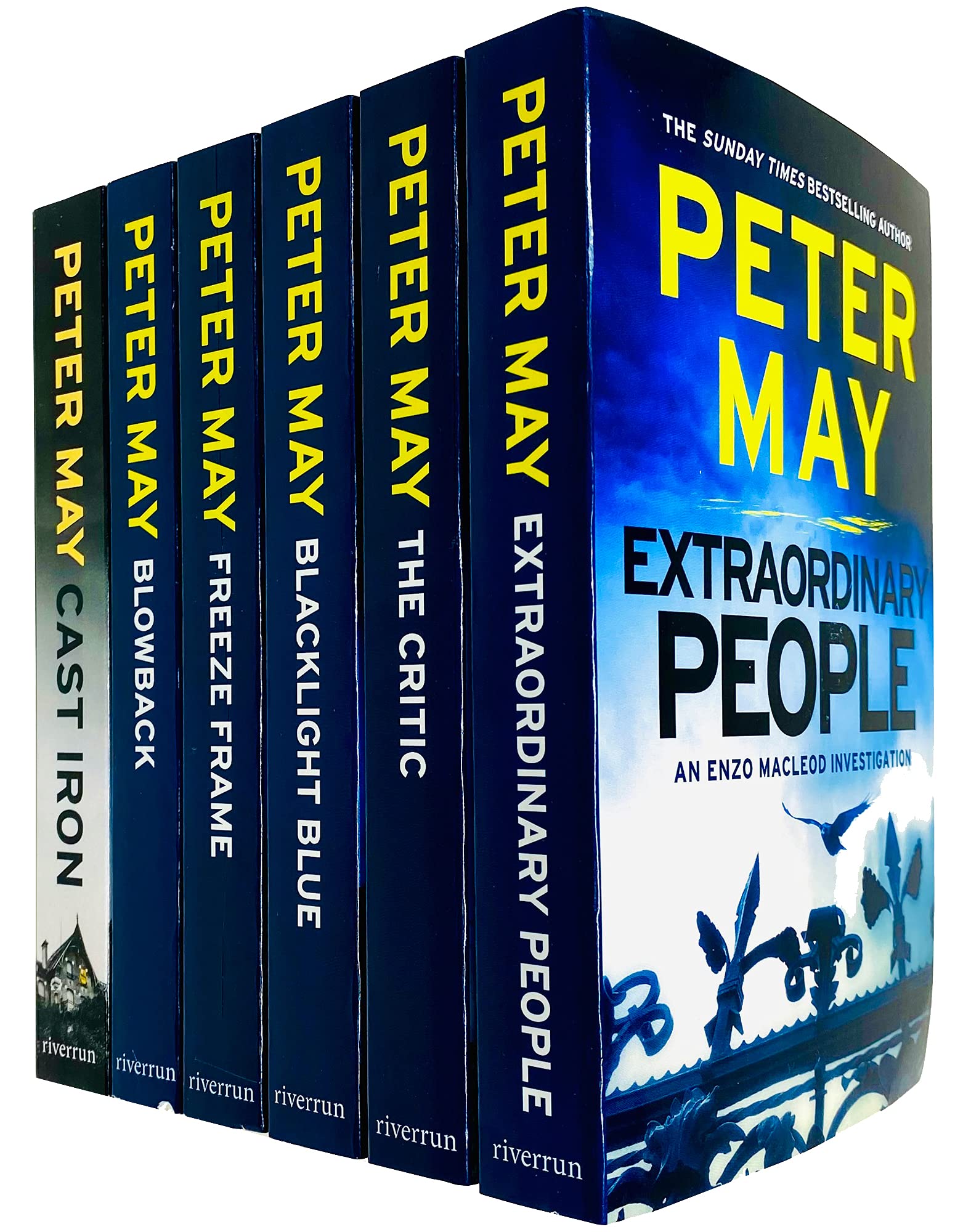 The Enzo Files 6 Books Collection Set by Peter May - Extraordinary People, The Critic, Blacklight Blue, Freeze Frame, Blowback, Cast Iron - Paperback Crime Fiction