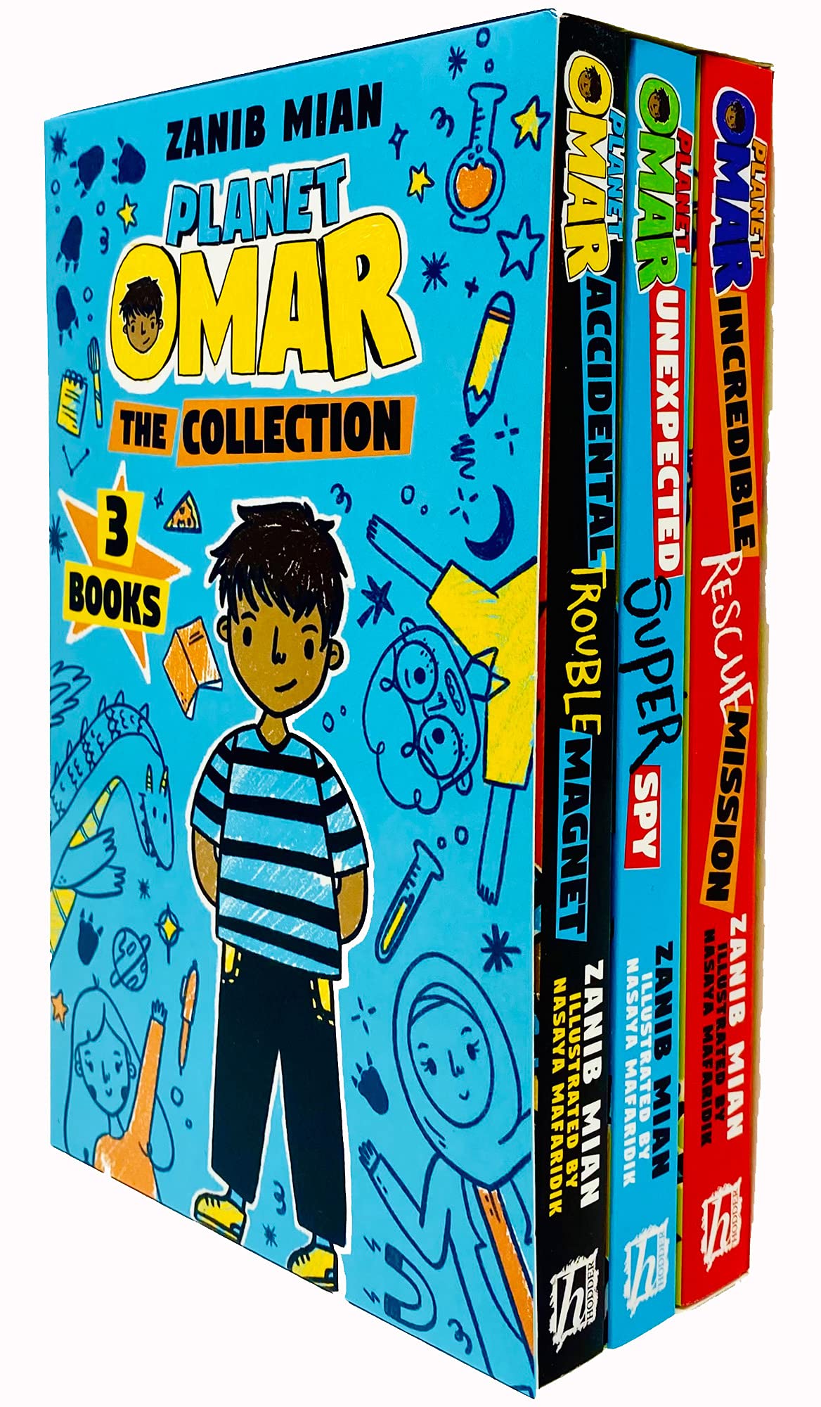 Planet Omar 3 Books Collection Set by Zanib Mian - Accidental Trouble Magnet, Unexpected Super Spy, Incredible Rescue Mission - Paperback Ages 7-9