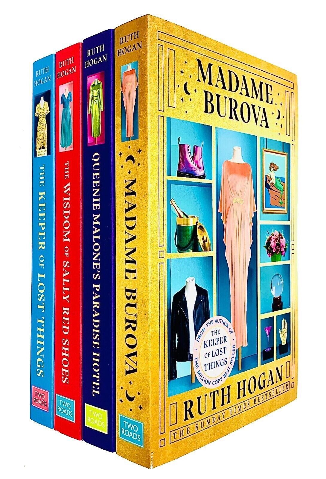 Ruth Hogan 4 Books Collection Set paperback - The Wisdom of Sally Red Shoes, Queenie Malone's Paradise Hotel, The Keeper of Lost Things, Madame Burova