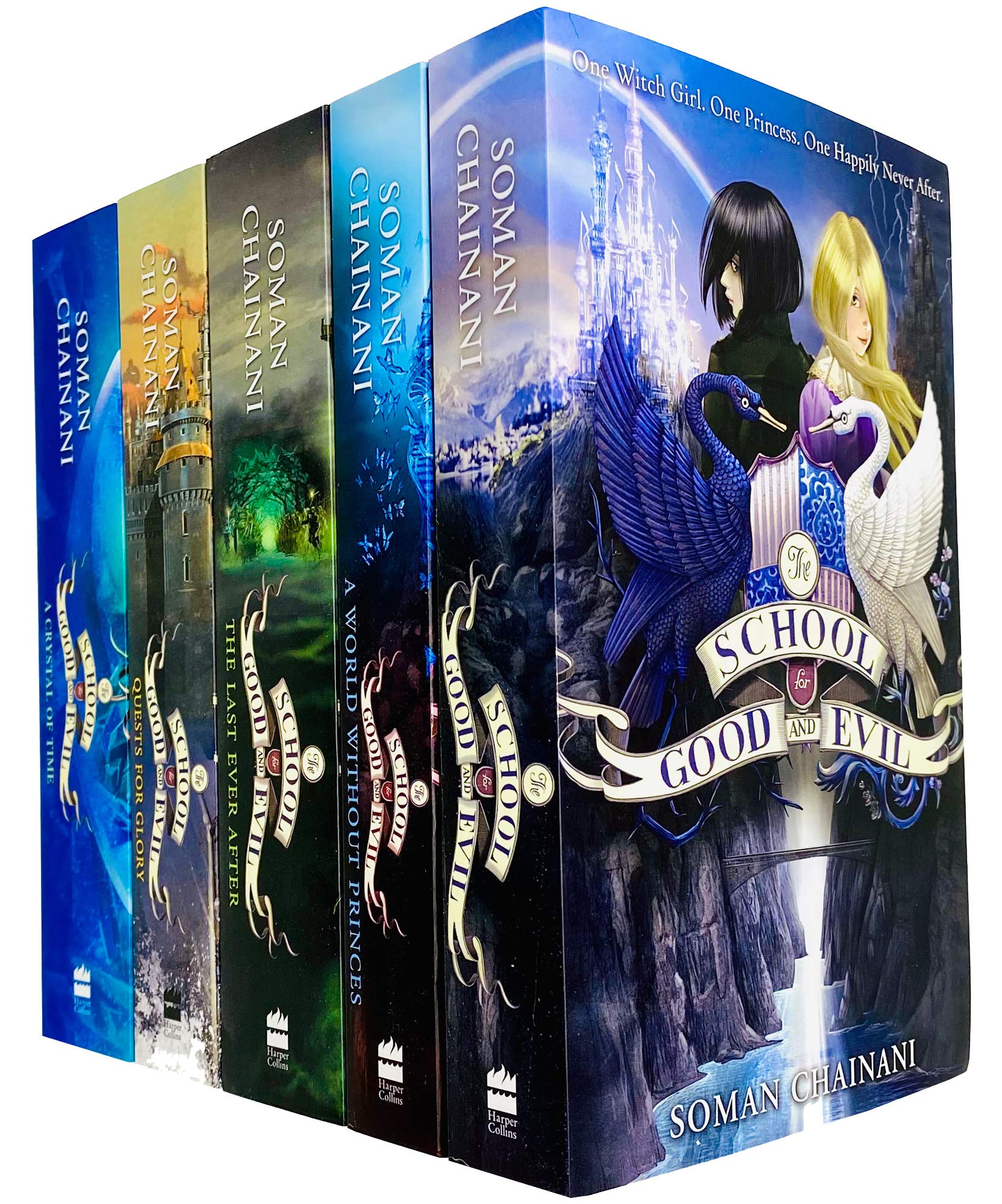 The School for Good and Evil Books 1-5 Collection Set by Soman Chainani - Paperback Young Adult Fantasy Box Set