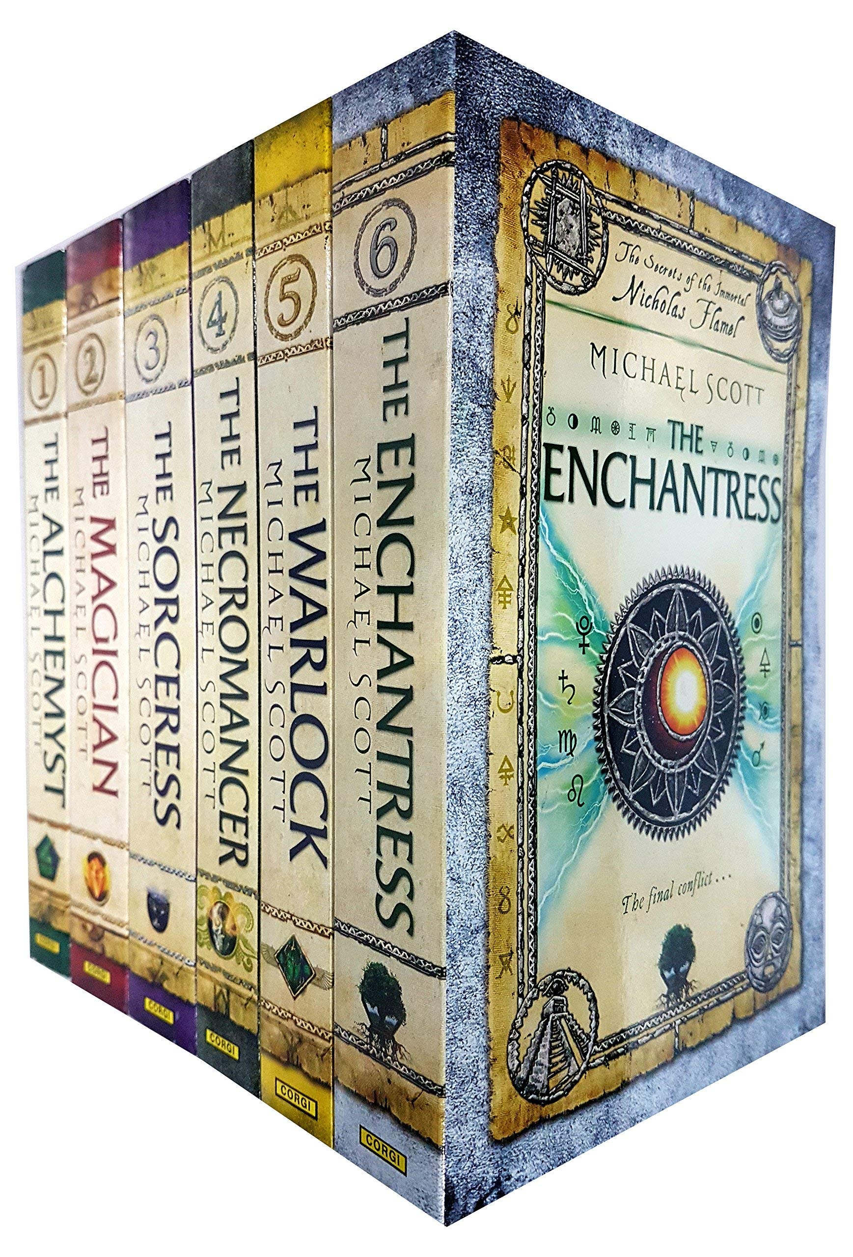 The Secrets of the Immortal Nicholas Flamel 6 Books Collection Set by Michael Scott - Young Adult Paperback - The Alchemyst, The Magician, The Sorceress, The Necromancer, The Warlock, The Enchantress