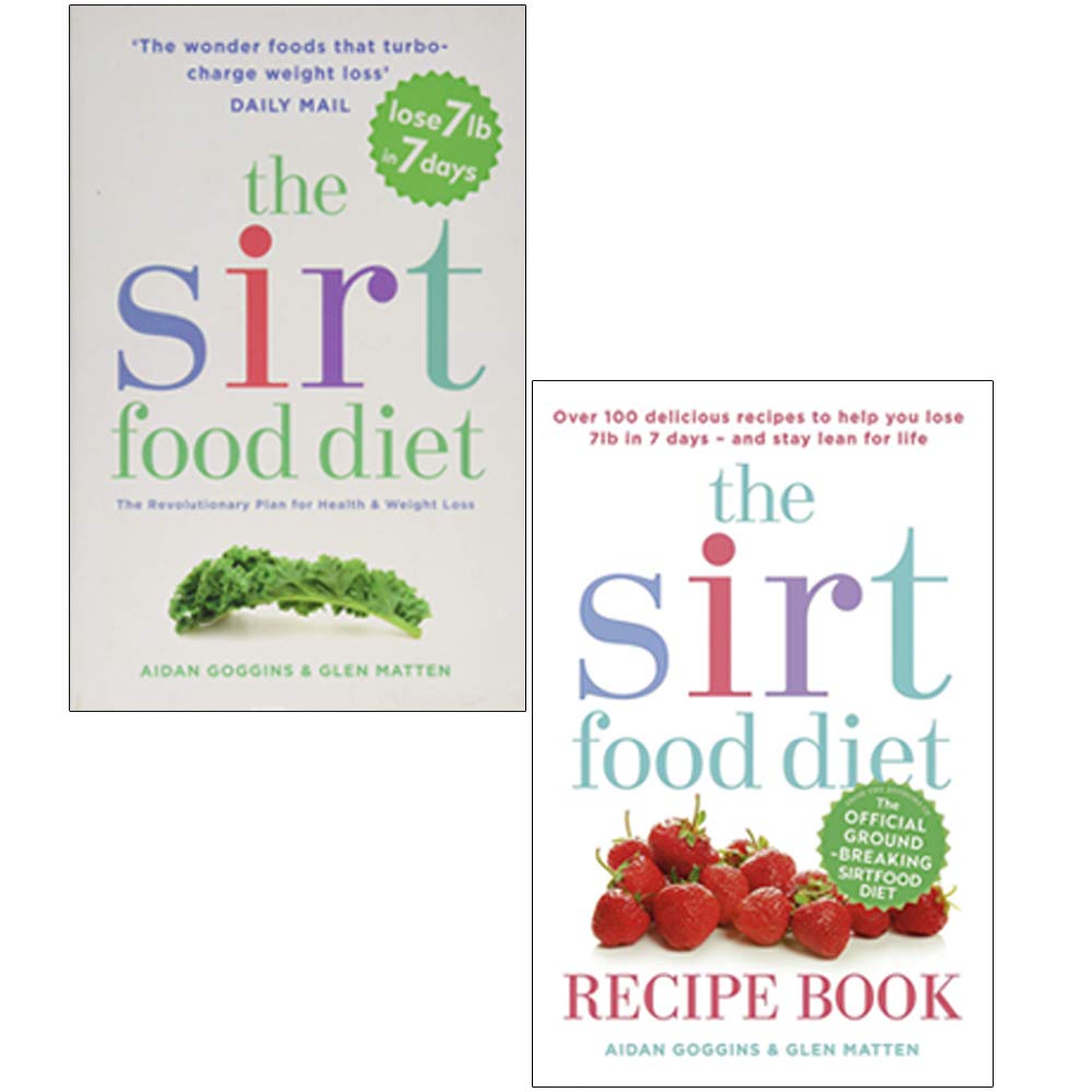 The Sirtfood Diet and The Sirtfood Diet Recipe Book 2 Books Collection Set by Aidan Goggins and Glen Matten, paperback, Yellow Kite