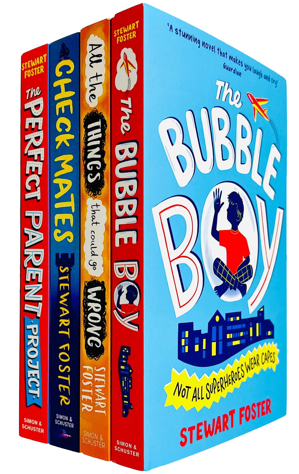 Stewart Foster 4 Books Collection Set paperback - Check Mates, The Perfect Parent Project, The Bubble Boy, All The Things That Could Go Wrong - Ages 9-12