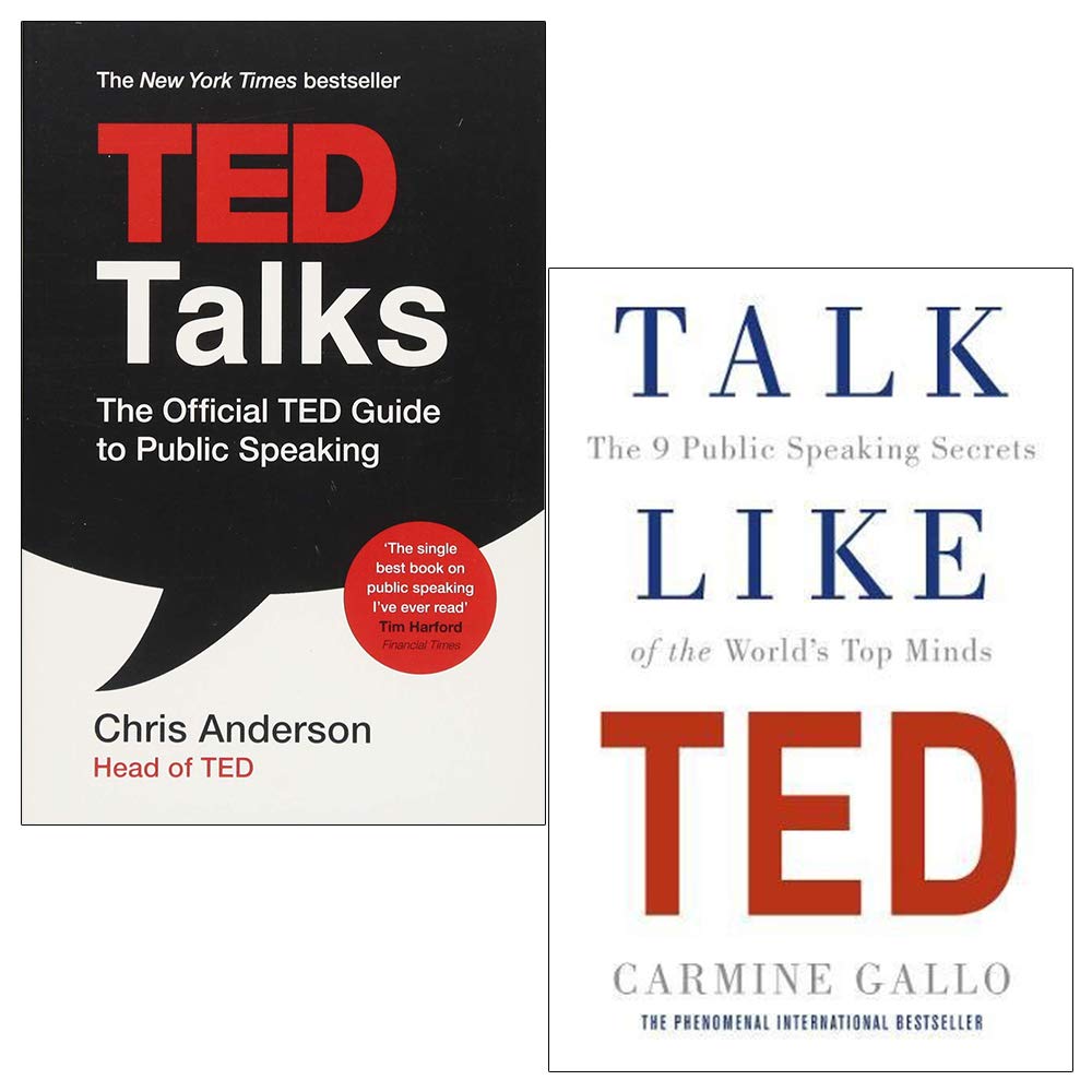 TED Talks and Talk Like TED 2 Books Collection Set by Chris Anderson and Carmine Gallo - Paperback public speaking books for adults