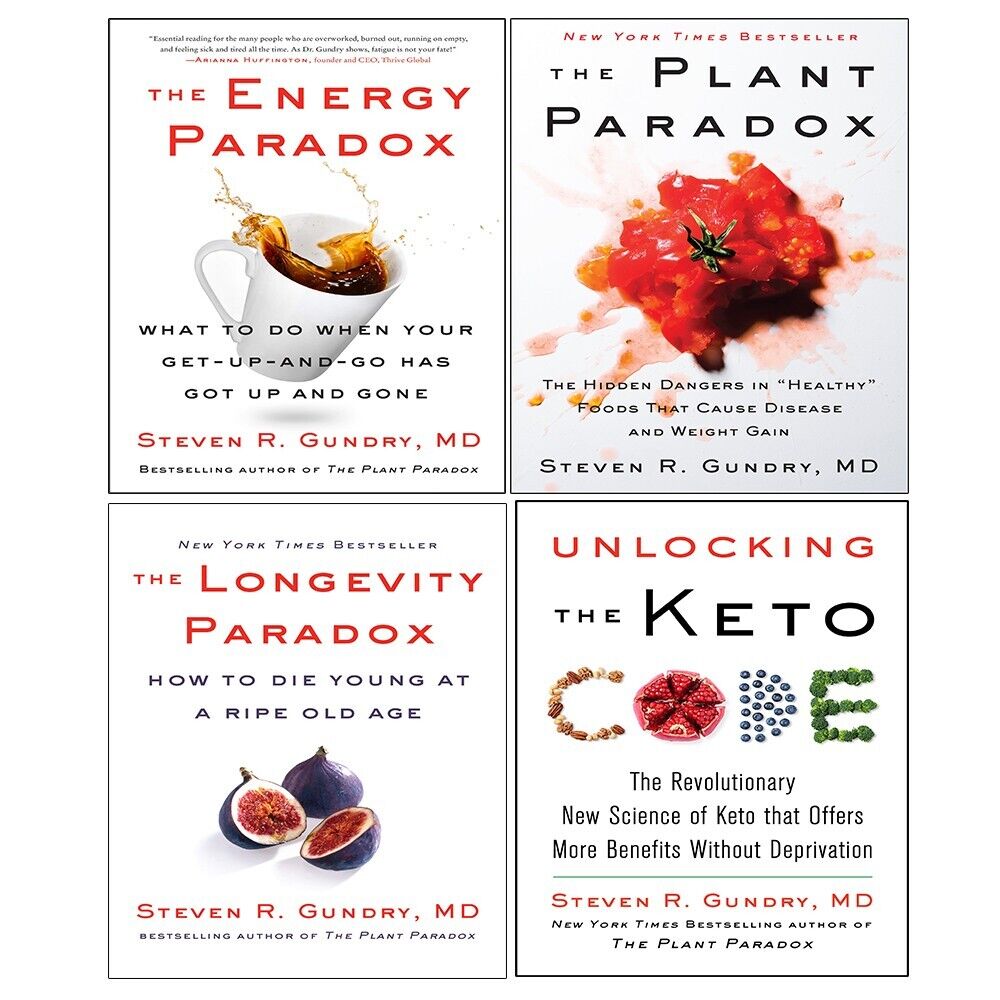 The Plant Paradox by Dr Steven R Gundry MD - Hardback book cover from the 4 book collection set