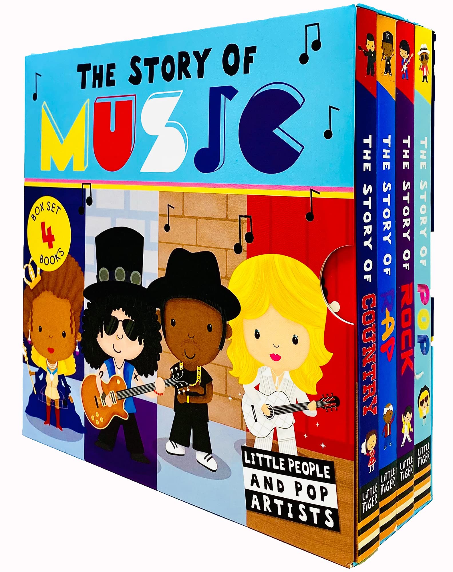 The Story of Music 4 Books Collection Set by Lindsey Sagar - Rock, Pop, Rap, Country - Board Book for Ages 0-5 - Little Tiger