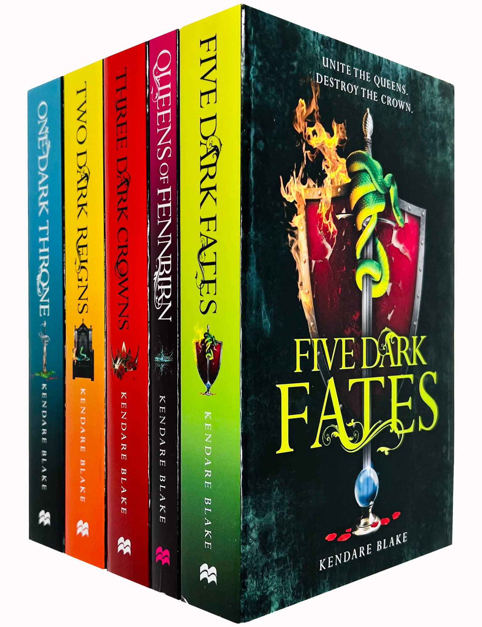Three Dark Crowns 5 Books Collection Set by Kendare Blake - Young Adult Paperback featuring Three Dark Crowns, One Dark Throne, Two Dark Reigns, Queens of Fennbirn and Five Dark Fates