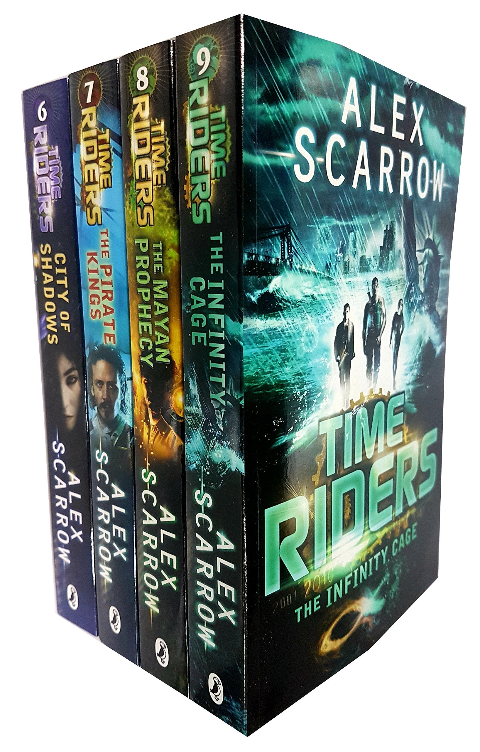 TimeRiders Books 6-9 Collection Set by Alex Scarrow - City of Shadows, The Pirate Kings, The Mayan Prophecy, The Infinity Cage - Paperback - Young Adult