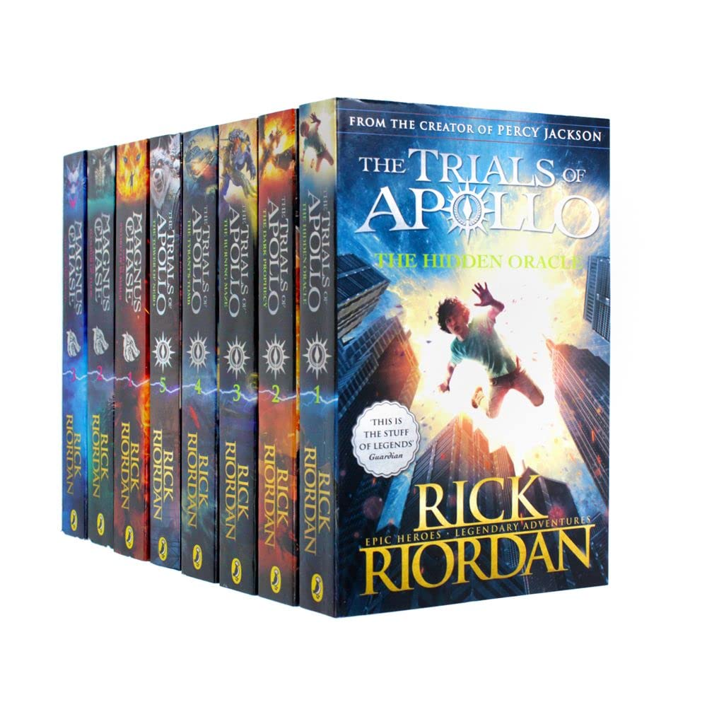 Trials of Apollo & Magnus Chase 8 Book Collection Set by Rick Riordan - Paperback - Ages 9-12