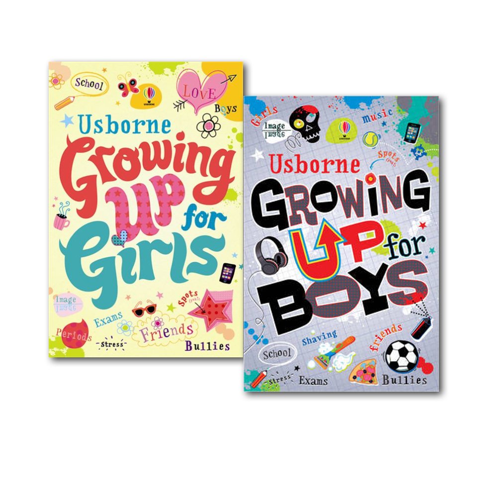 Usborne Growing Up for Girls and Growing Up for Boys 2 Books Collection Set - paperback puberty guides for ages 9-14