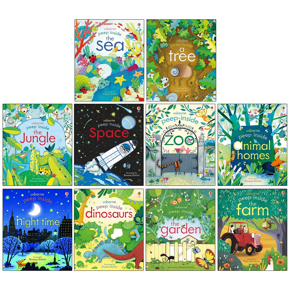 Usborne Peep Inside 10 Books Collection Set by Anna Milbourne - Peep Inside a Tree board book cover, lift-the-flap book for ages 2-6