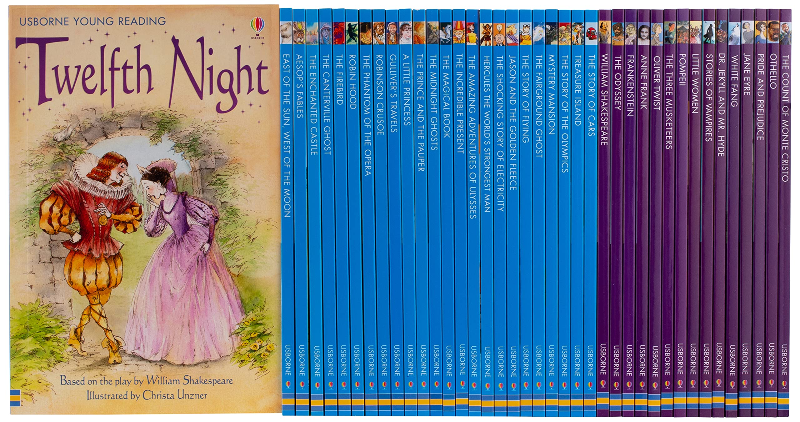 Individual paperback books from the Usborne Reading Collection for Confident Readers Purple Edition set