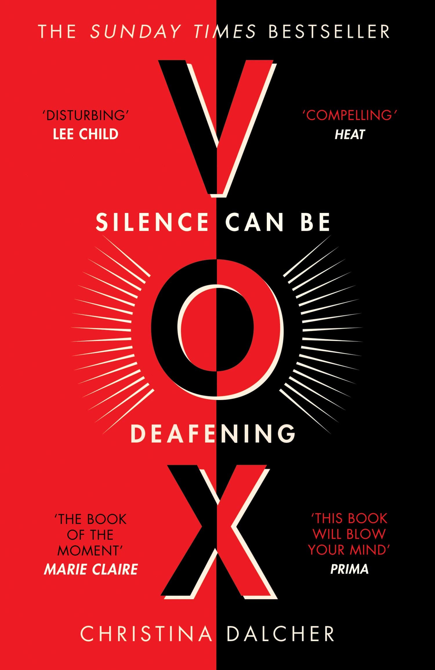 VOX by Christina Dalcher - Sunday Times Bestseller dystopian fiction paperback book cover
