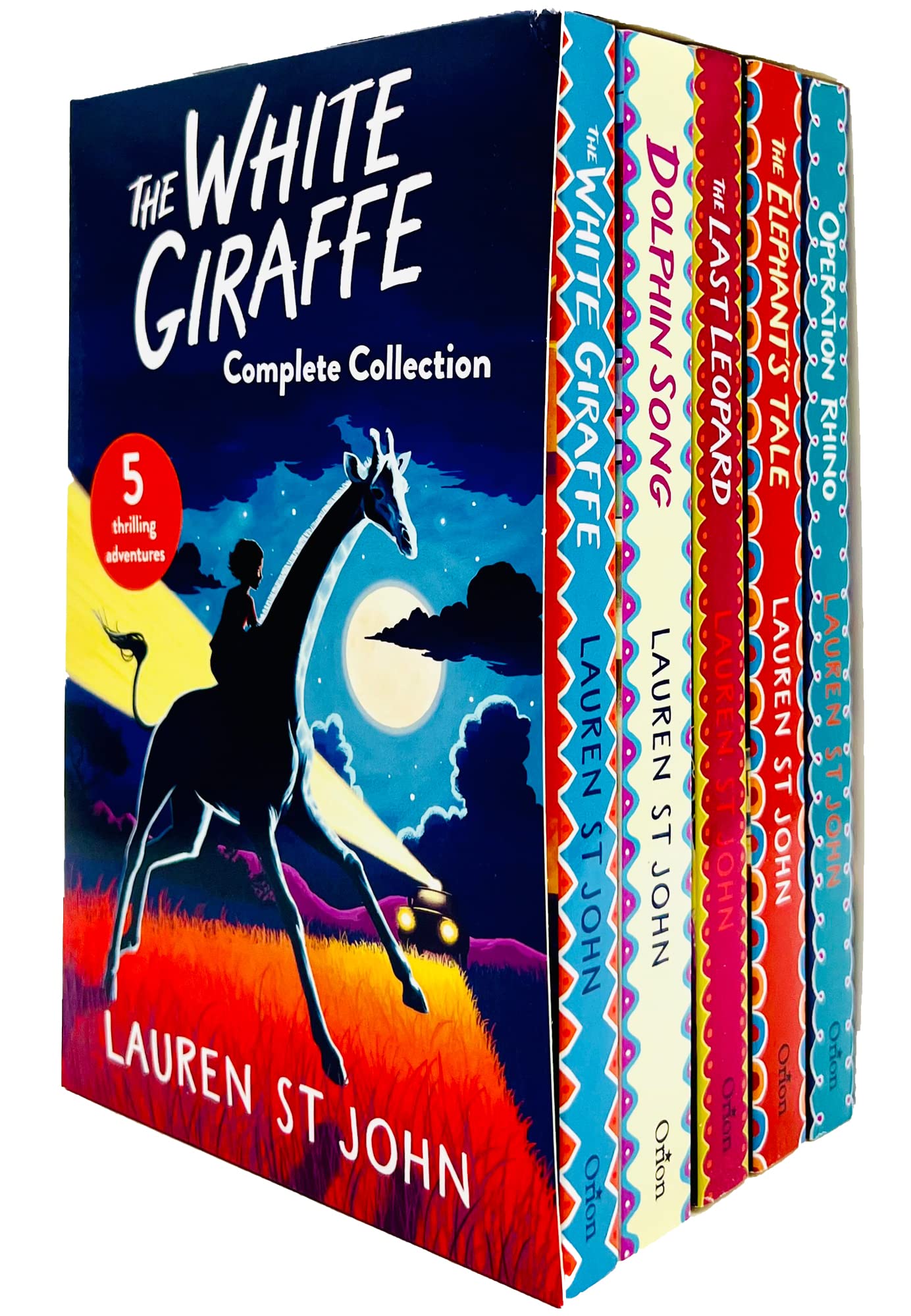 The White Giraffe 5 Book Collection by Lauren St John - Paperback set including Dolphin Song, The Last Leopard, The Elephant's Tale and Operation Rhino