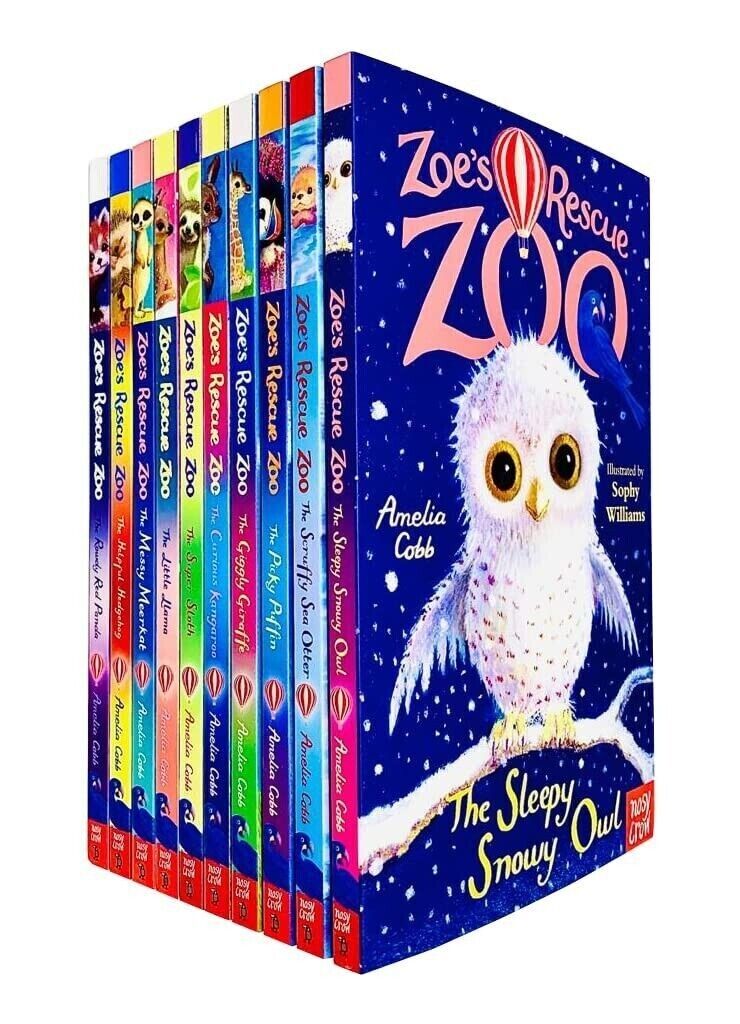 Zoe's Rescue Zoo Books 11-20 Ten Book Collection Set by Amelia Cobb, Paperback, Ages 5-7, featuring The Sleepy Snowy Owl to The Rowdy Red Panda
